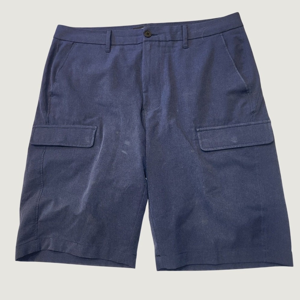 Kenneth Cole New York Mens Navy Blue Cargo Shorts‎ Size 34 Tech Utility Summer
